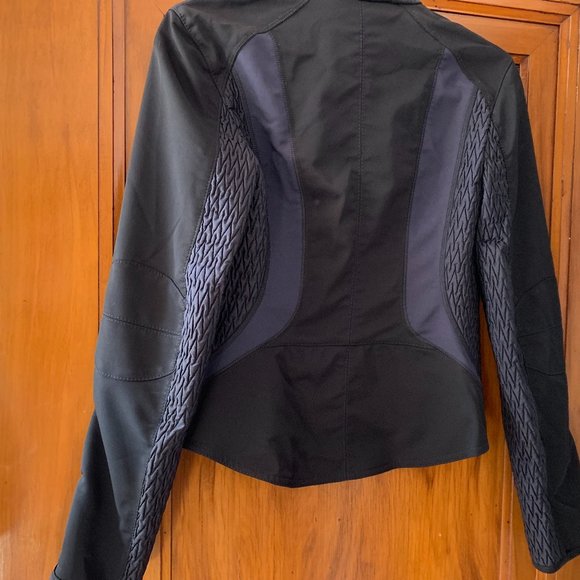 Marc Cain stretchy moto jacket with ruching - Picture 2 of 2